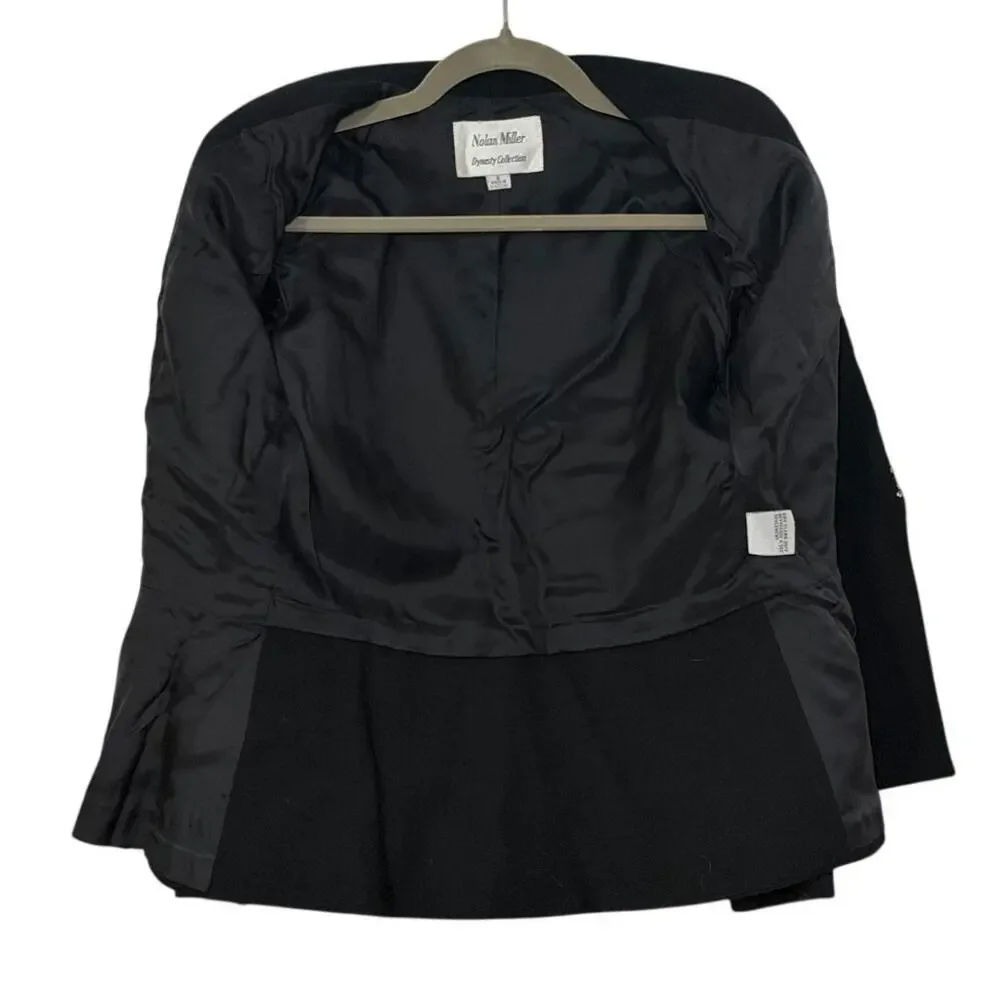 Nolan Miller Vintage Dynasty Blazer Black Beaded Rhinestone Jacket Size 6